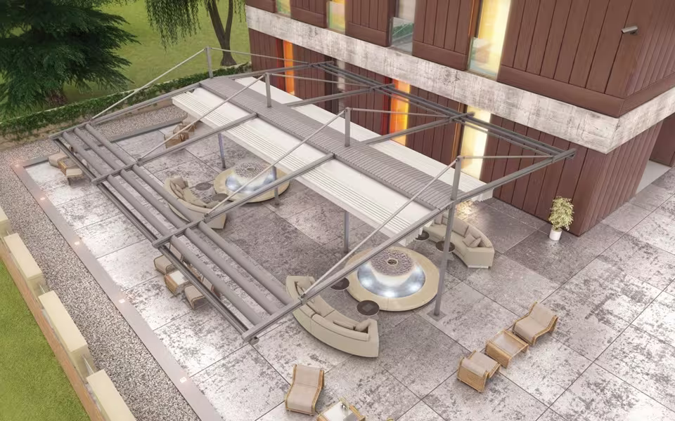 Terrassenüberdachung mit Schiebeelemente in Krefeld